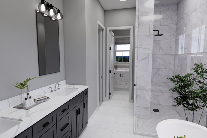 Architectural House Design - Interior - Master Bathroom for Farmhouse House Plan #51-1270 - 4 bed, 3.5 bath