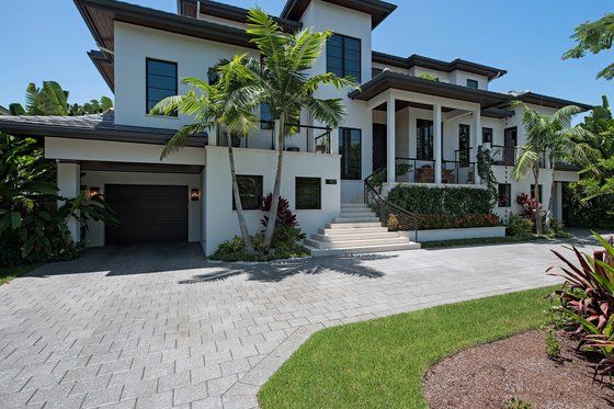 Exterior - Front Elevation for Beach House Plan #548-32 - 4 bed, 5.5 bath
