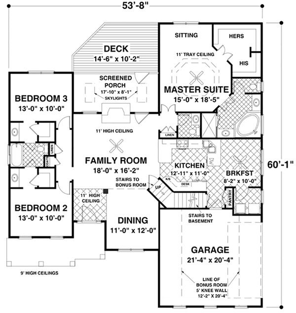 Southern Style House Plan - 3 Beds 2 Baths 1800 Sq/Ft Plan #56-632 ...