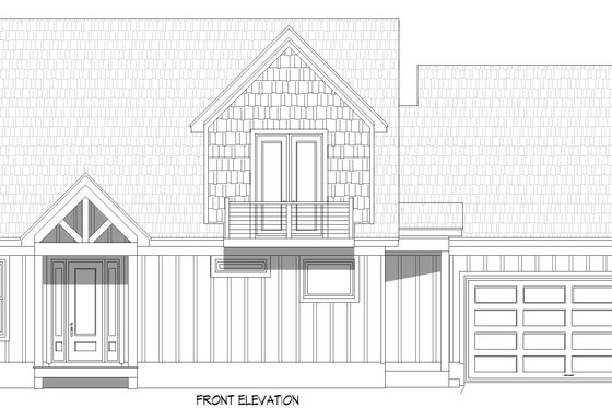 Exterior - Front Elevation 3 for Southern House Plan #932-1168 - 2 bed, 3 bath
