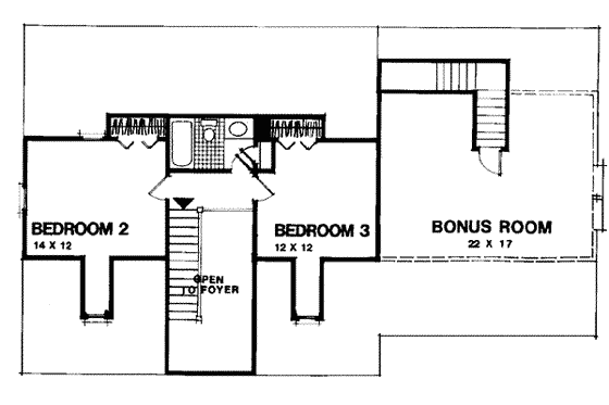Floor Plan - Upper Floor for Colonial House Plan #56-137 - 4 bed, 2.5 bath