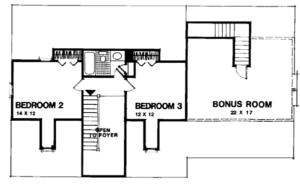 Colonial Floor Plan - Upper Floor Plan #56-137