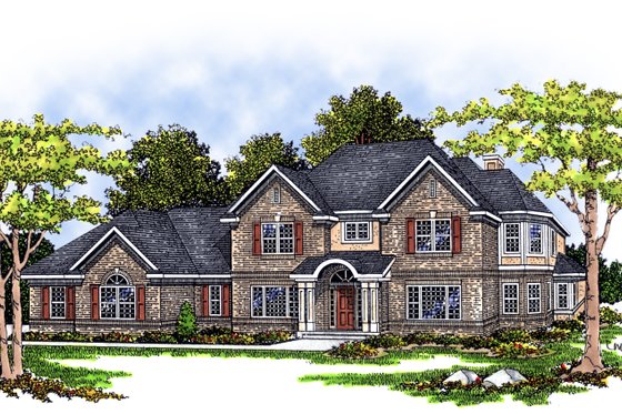 Exterior - Front Elevation for Traditional House Plan #70-510 - 4 bed, 3.5 bath