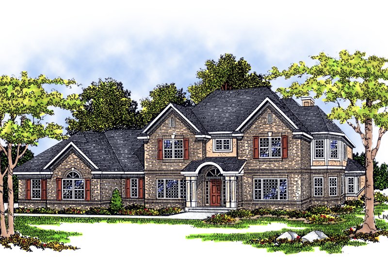 Home Plan - Exterior - Front Elevation for Traditional House Plan #70-510 - 4 bed, 3.5 bath