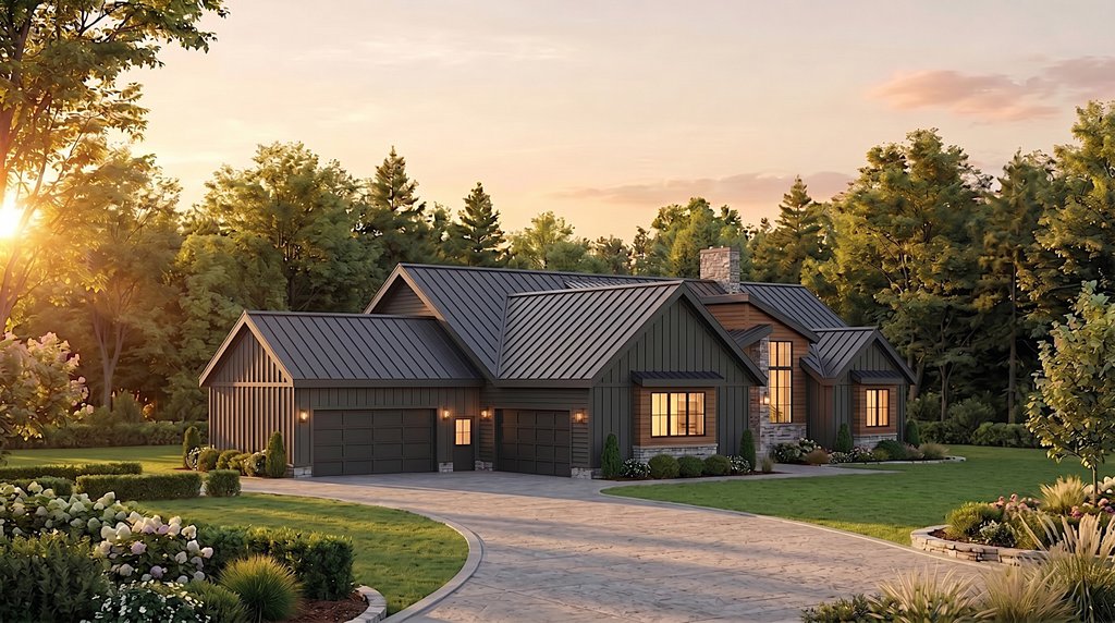 Exterior - Rear Elevation 1 for Farmhouse House Plan #1089-73 - 3 bed, 2.5 bath