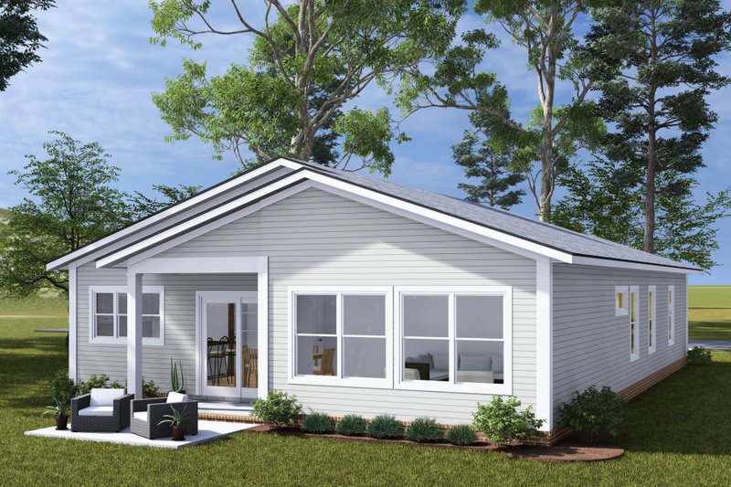 House Design - Exterior - Rear Elevation 1 for Ranch House Plan #513-2309 - 3 bed, 2 bath