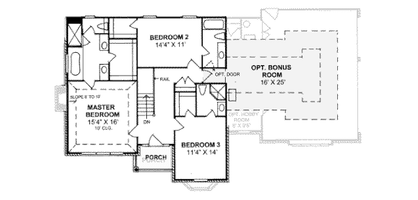 Architectural House Design - Colonial Floor Plan - Upper Floor Plan #20-339
