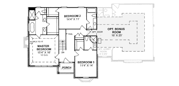 Colonial Floor Plan - Upper Floor Plan #20-339