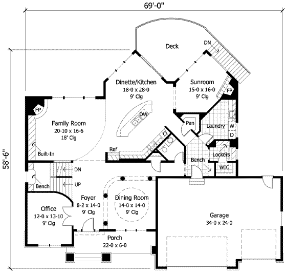 Country Floor Plan - Main Floor Plan #51-217