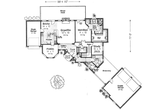 Floor Plan - Main Floor for European House Plan #310-337 - 3 bed, 3.5 bath