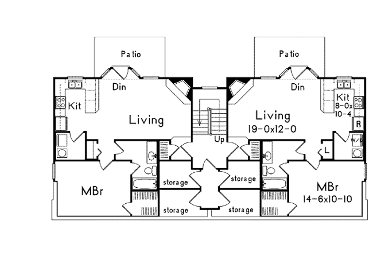 Architectural House Design - Floor Plan - Lower Floor for Country House Plan #57-573 - 2 bed, 1 bath