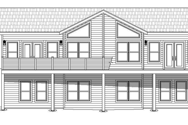 Dream House Plan - Exterior - Rear Elevation 1 for Adobe / Southwestern House Plan #932-119 - 4 bed, 3.5 bath