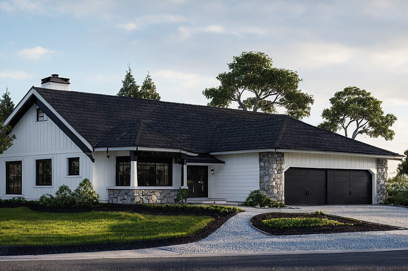 Country Style House Plan - 3 Beds 2 Baths 1440 Sq/Ft Plan #515-31