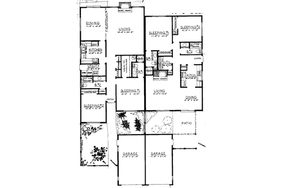 Floor Plan - Main Floor House Plan #303-280 - 2 bed, 2 bath