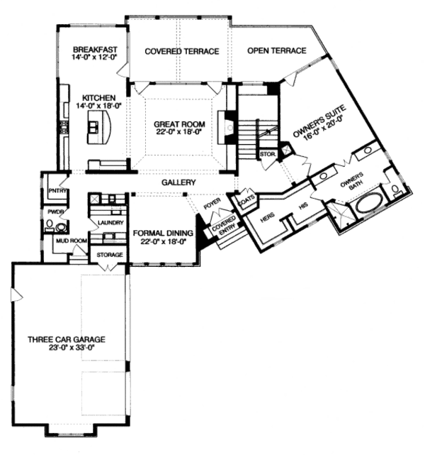 European Floor Plan - Main Floor Plan #413-823