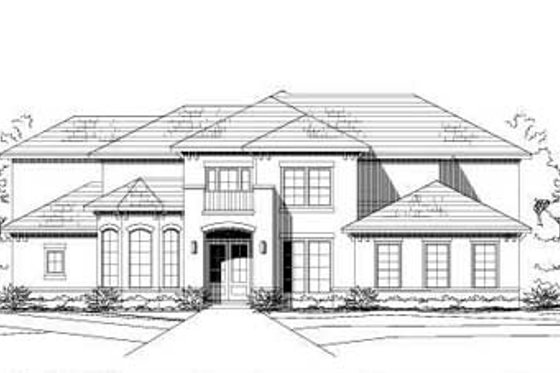 Exterior - Front Elevation for Mediterranean House Plan #411-182 - 5 bed, 3 bath