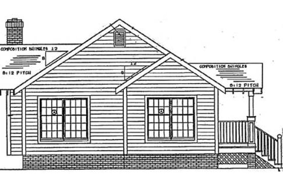 Exterior - Rear Elevation for Cottage House Plan #312-338 - 3 bed, 2 bath