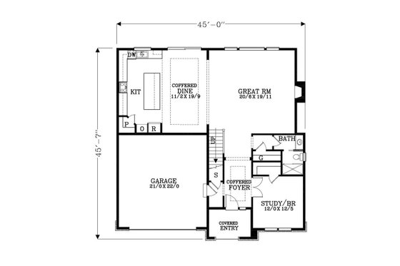 Floor Plan - Main Floor for Craftsman House Plan #53-518 - 5 bed, 3 bath