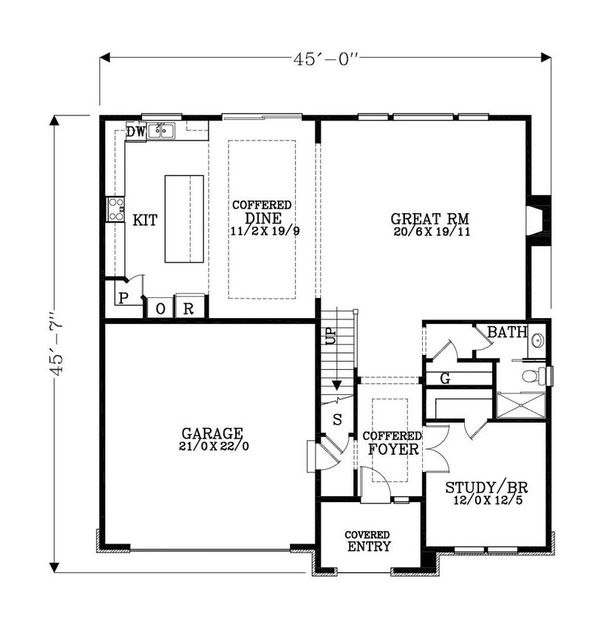 Craftsman Floor Plan - Main Floor Plan #53-518