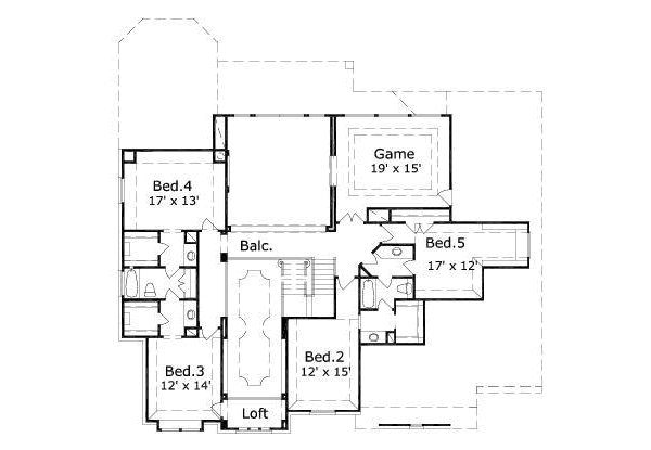 Traditional Floor Plan - Upper Floor Plan #411-135