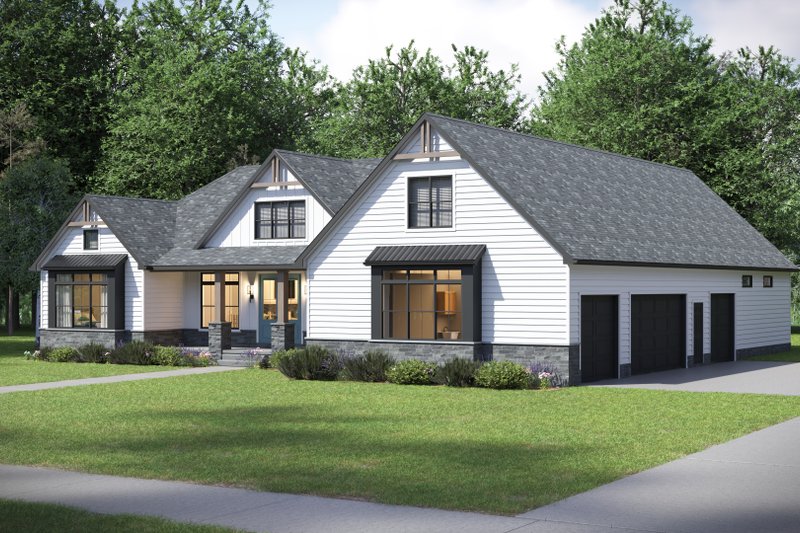 Dream House Plan - Exterior - Front Elevation 4 for Farmhouse House Plan #1089-44 - 3 bed, 2.5 bath