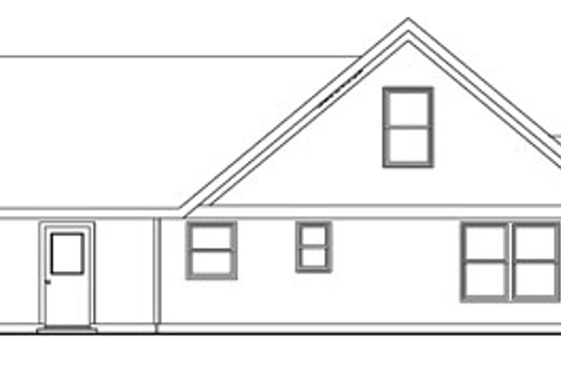 Home Plan - Exterior - Rear Elevation for Craftsman House Plan #124-746 - 3 bed, 2 bath
