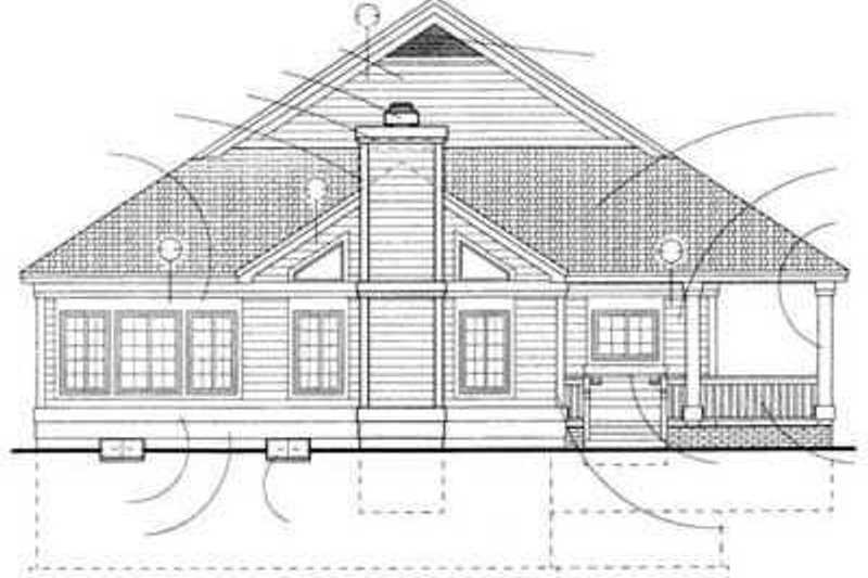 Home Plan - Exterior - Rear Elevation for Country House Plan #72-103 - 2 bed, 2 bath