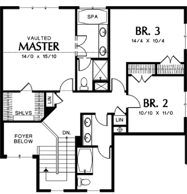 Dream House Plan - Craftsman Floor Plan - Upper Floor Plan #48-391