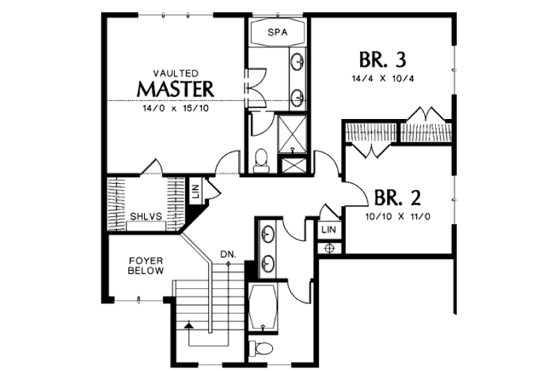 Home Plan - Floor Plan - Upper Floor for Craftsman House Plan #48-391 - 3 bed, 3 bath