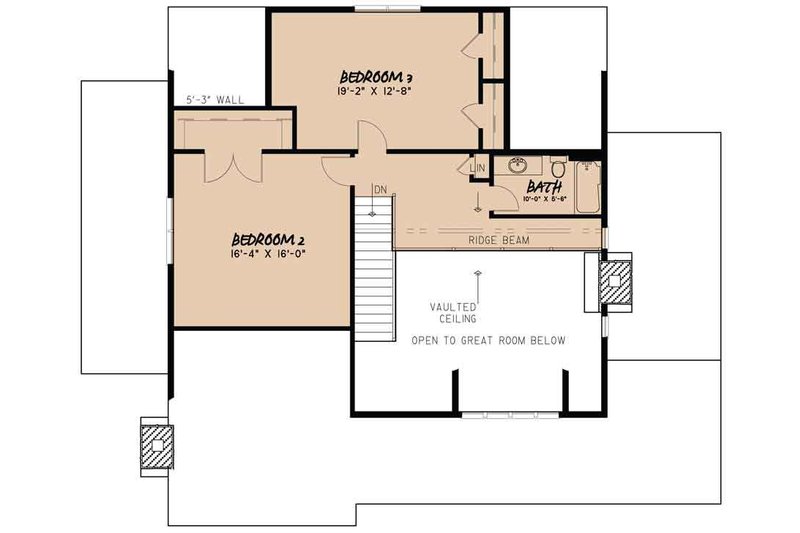 House Blueprint - Floor Plan - Upper Floor for Country House Plan #923-349 - 3 bed, 2.5 bath