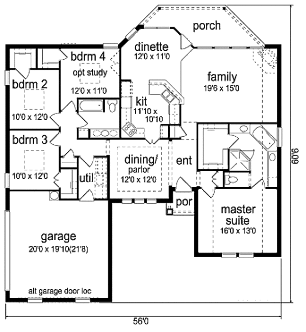 Architectural House Design - Bungalow Floor Plan - Main Floor Plan #84-477