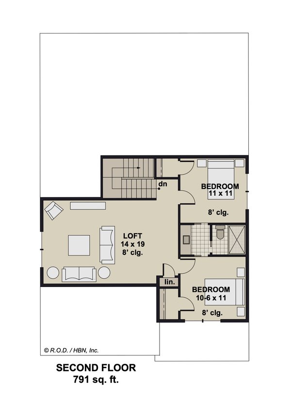 Craftsman Floor Plan - Upper Floor Plan #51-1344