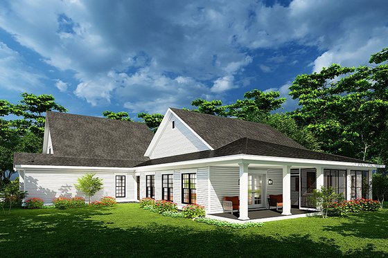 Exterior - Rear Elevation for Farmhouse House Plan #923-241 - 6 bed, 6.5 bath