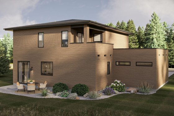 Exterior - Rear Elevation for Modern House Plan #455-732 - 4 bed, 2.5 bath