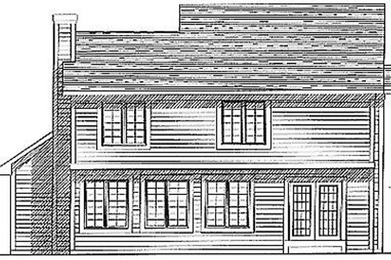 Exterior - Rear Elevation for Traditional House Plan #70-242 - 3 bed, 2.5 bath