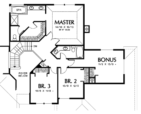 Dream House Plan - Prairie Floor Plan - Upper Floor Plan #48-443