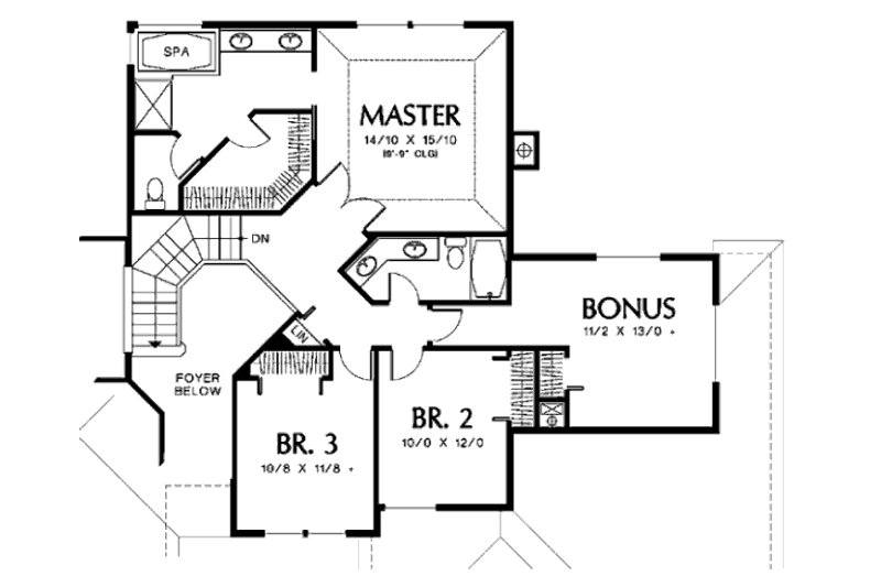 Home Plan - Floor Plan - Upper Floor for Prairie House Plan #48-443 - 3 bed, 3 bath