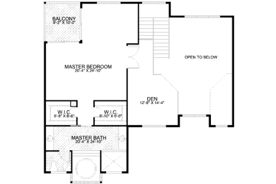 Floor Plan - Upper Floor for Mediterranean House Plan #420-137 - 4 bed, 2.5 bath
