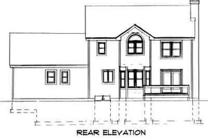 Exterior - Rear Elevation for Colonial House Plan #75-172 - 3 bed, 2.5 bath