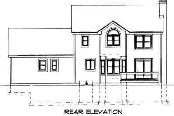 Exterior - Rear Elevation for Colonial House Plan #75-172 - 3 bed, 2.5 bath