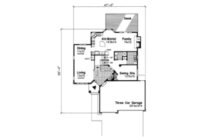 Floor Plan - Main Floor for Traditional House Plan #50-167 - 4 bed, 3 bath