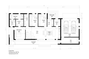 Floor Plan - Main Floor for Modern House Plan #549-14 - 3 bed, 2 bath