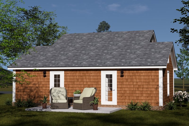 Home Plan - Exterior - Rear Elevation for Cottage House Plan #513-2411 - 2 bed, 2 bath