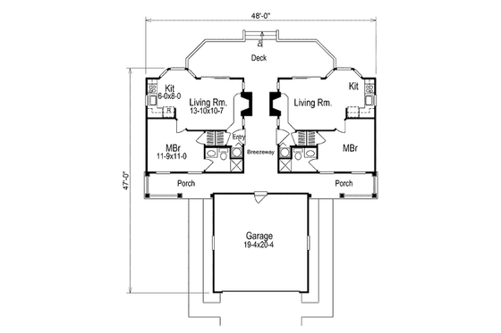 Floor Plan - Main Floor for Country House Plan #57-572 - 1 bed, 1 bath
