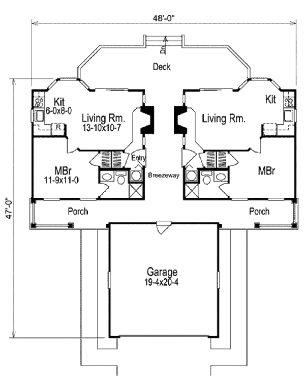 Country Floor Plan - Main Floor Plan #57-572