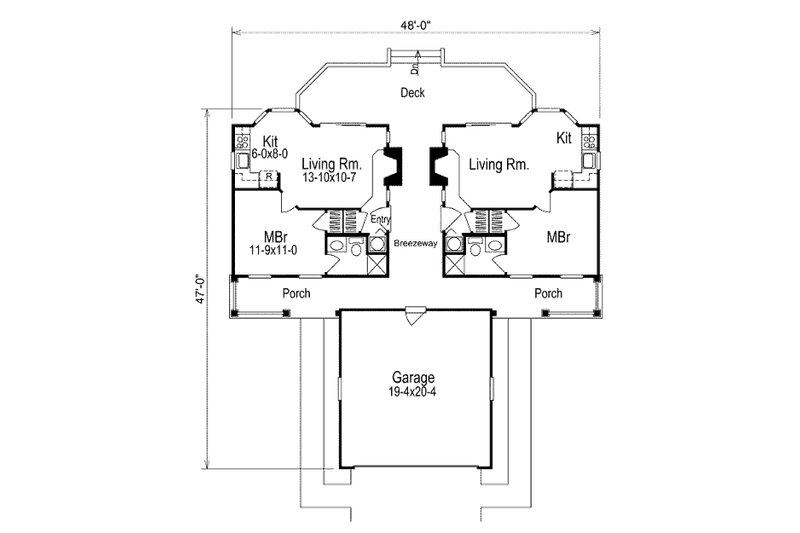 Dream House Plan - Floor Plan - Main Floor for Country House Plan #57-572 - 1 bed, 1 bath