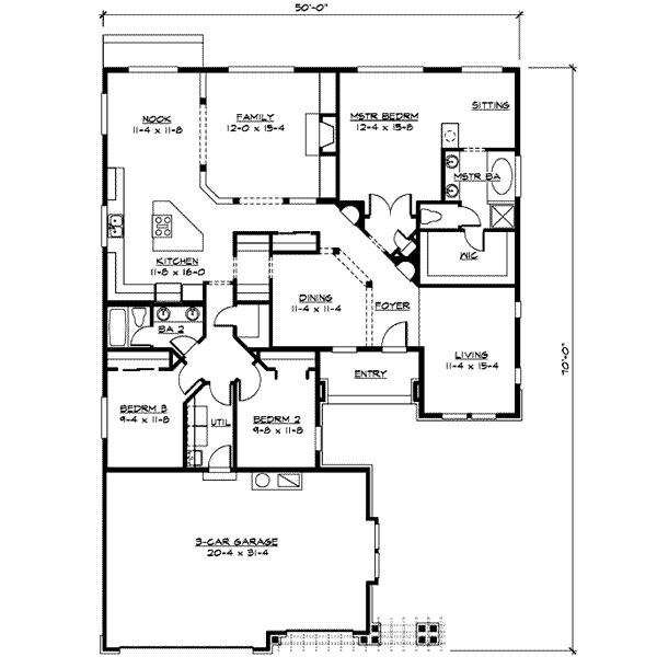 House Blueprint - Craftsman Floor Plan - Main Floor Plan #132-102