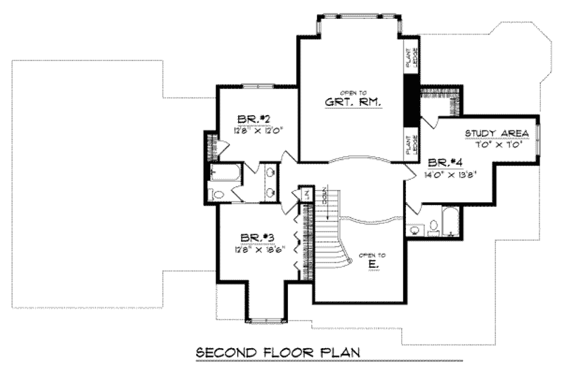 Home Plan - Floor Plan - Upper Floor for European House Plan #70-533 - 4 bed, 3.5 bath