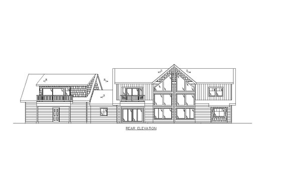 Exterior - Rear Elevation for Traditional House Plan #117-907 - 3 bed, 2.5 bath
