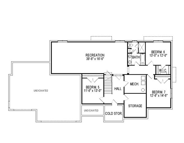 House Design - Craftsman Floor Plan - Lower Floor Plan #920-45